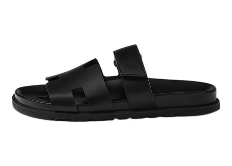 hermes chypre sandal noir calfskin leather|Chypre sandal .